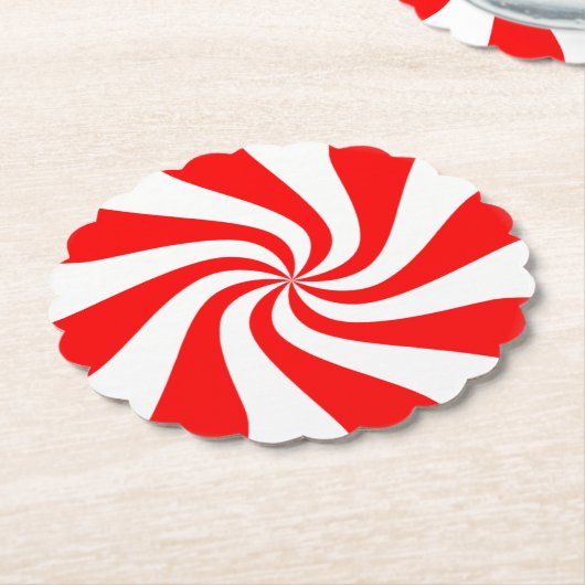 Pepermunt Snoep Papier Onderzetter Set (Gekanteld)