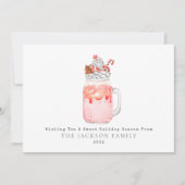 Pepermunt Snoep Reep Milkshake Zoet Feestdagenkaart (Voorkant)