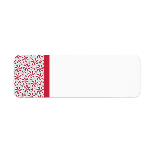 Pepermunt Snoep Rood en Blauw Vakantie Etiket (Voorkant)