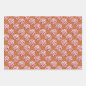 Pepermunt Snoep Roze Gingerbread Man Christmas Inpakpapier Vel (Voorkant)