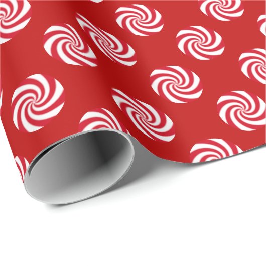 Pepermunt Snoep Swirl Kerstvakantie Cadeaupapier (Rol Hoek)