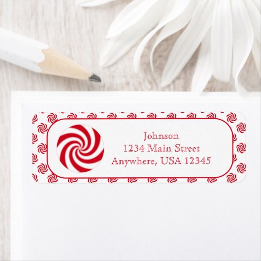 Pepermunt Snoep Swirl Kerstvakantie Etiket (Insitu)