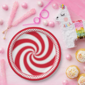 Pepermunt Snoep Swirl Kerstvakantie Papieren Bordje (Feest)