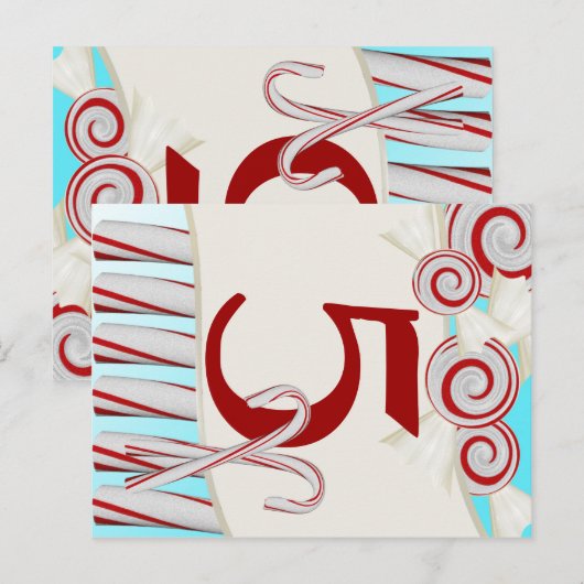 Pepermunt snoep tafel nummer Kaart (Voorkant / Achterkant)