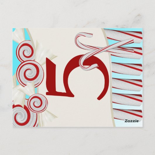 Pepermunt snoep tafel nummer Kaart (Achterkant)