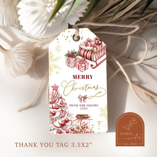 Pepermunt Snoep Vrolijk Kerstcadeau Labels Cadeaulabel