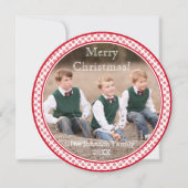 Pepermunt Snoep wervelen Foto Kerstmis Kaart (Voorkant)