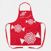 Pepermunt snoep wervelt kerstkoken bakken schort (Voorkant)