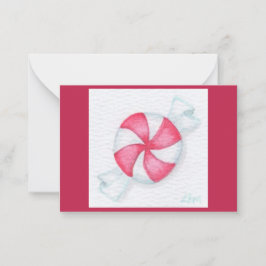 Pepermunt snoepje notitiekaartje