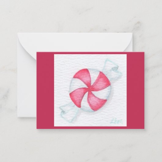 Pepermunt snoepje notitiekaartje (Voorkant)