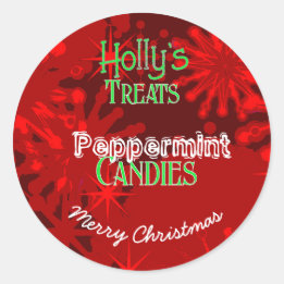 Pepermunt snoepjes Kerst sticker