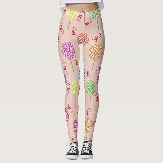 Pepermunt Snoepjes Mints Kerst,kerststokken Leggings (Voorkant)