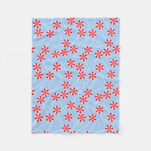 Pepermunt Snoepmuntjes Kerst Fleece Deken (Voorkant)
