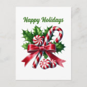 pepermunt snoepriet Happy Feestdagenkaart (Voorkant)