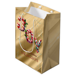 Pepermunt Streep Kerstvreugde Medium Cadeauzakje