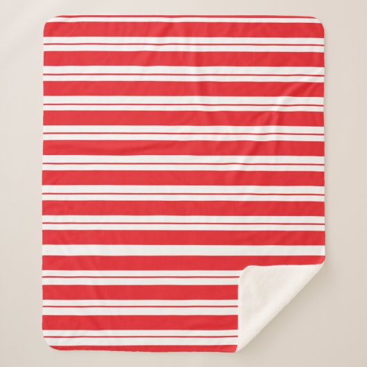 Pepermunt strepen Kerstmis Candy Cane Sherpa Deken (Voorkant)