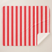 Pepermunt strepen Kerstmis Candy Cane Sherpa Deken (Voorkant (horizontaal))