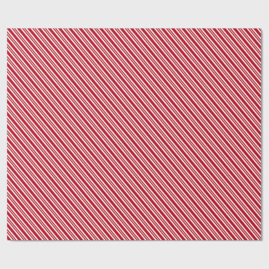 Pepermunt Stripe Rood en Wit Classic Kerstmis Cadeaupapier (Vlak)