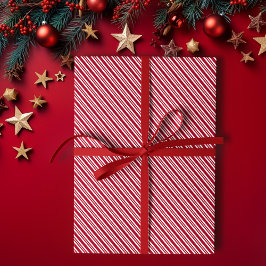 Pepermunt Stripe Rood en Wit Classic Kerstmis Cadeaupapier