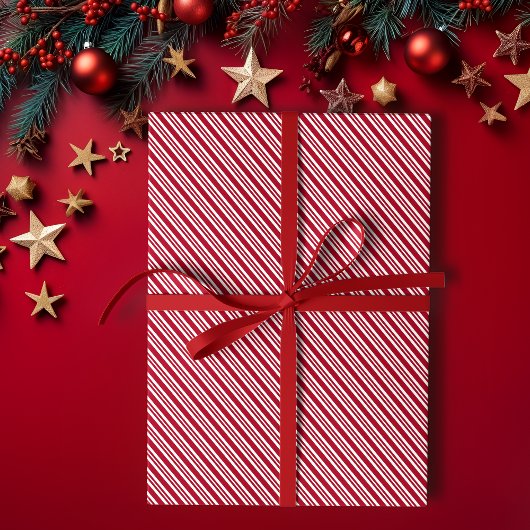 Pepermunt Stripe Rood en Wit Classic Kerstmis Cadeaupapier
