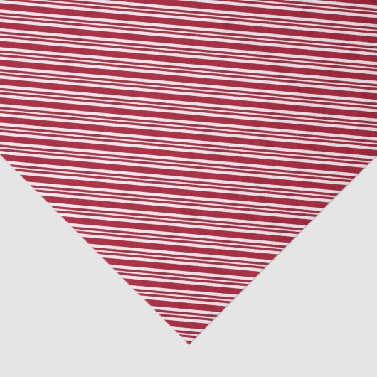 Pepermunt Stripe Rood en Wit Classic Kerstmis Tissuepapier (Detail)