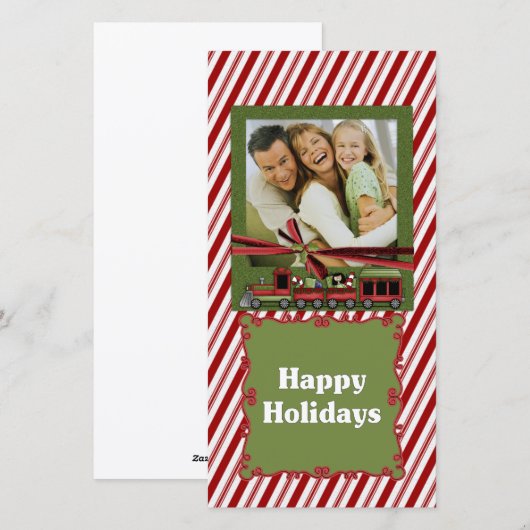 Pepermunt Trein Fotokaart Feestdagenkaart (Voorkant / Achterkant)