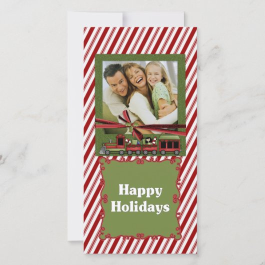 Pepermunt Trein Fotokaart Feestdagenkaart (Voorkant)