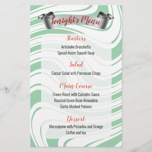 Pepermunt twist catering Kerstdiner menu (Voorkant)