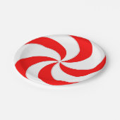 Pepermunt werveling rood en wit Snoep strepen Papieren Bordje (Gekanteld)