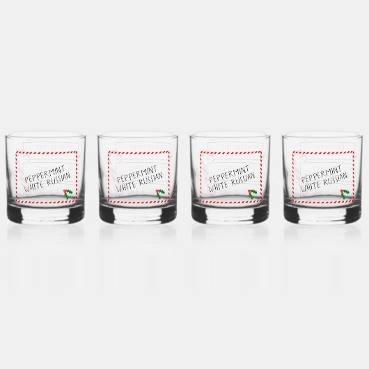 Pepermunt Wit Russisch barware Set Whisky Glas (Achterkant)
