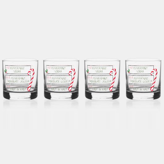 Pepermunt Wit Russisch barware Set Whisky Glas (Voorkant)