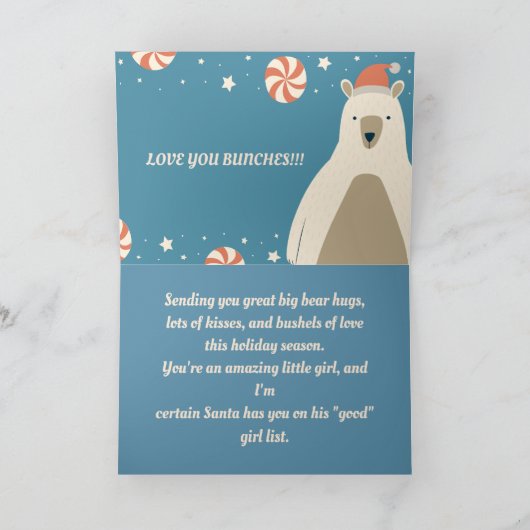 PEPERMUNTS & BEER KLEINDOCHTER KERSTMIS KAART (Binnen)