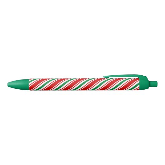 pepermuntsnoepje gestreept kerstpen zwarte inkt pen (Bovenkant)