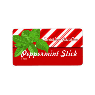 Pepermuntsticklabels Etiket