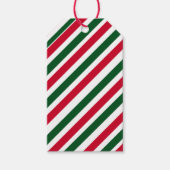 Pepermuntstok Strepen in Rood, Groen en Wit Cadeaulabel (Voorkant)