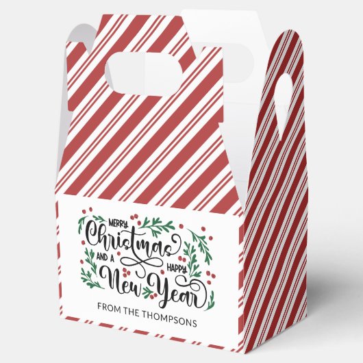 Pepermuntstrepen Rode bessen Vrolijk kerstfeest va Bedankdoosjes (Geopend)