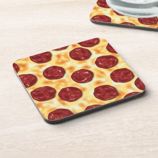 Peperoni Pizza vector kunst Bier Onderzetter (Linkerzijde)