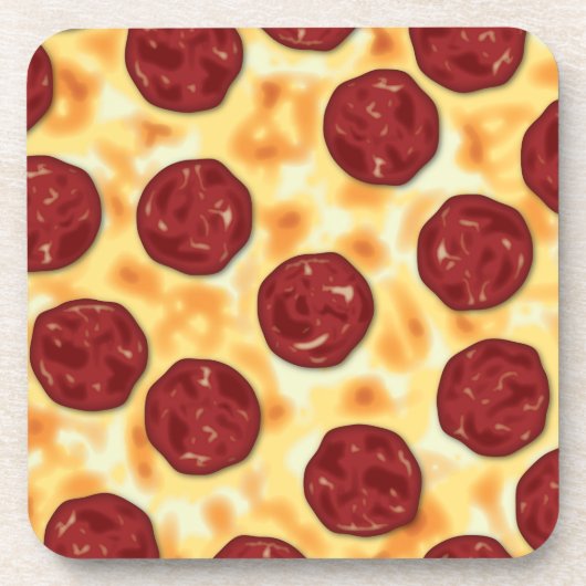 Peperoni Pizza vector kunst Bier Onderzetter (Voorkant)