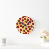Peperoni Pizza voor Pizza Lovers Wandklok (Huis)