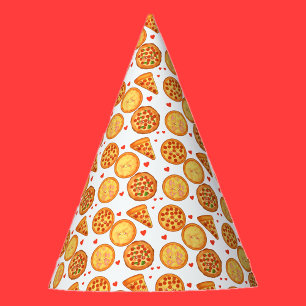 Peperroni, kaas en Margherita pizza Feesthoedjes