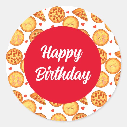 Peperroni, kaas en Margherita pizza Ronde Sticker (Voorkant)