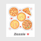 Peperroni, kaas en Margherita pizza Sticker (Vel)