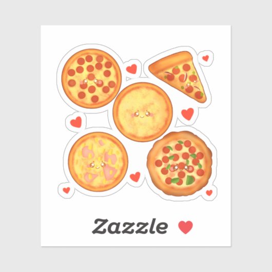 Peperroni, kaas en Margherita pizza Sticker (Vel)
