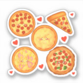 Peperroni, kaas en Margherita pizza Sticker (Voorkant)