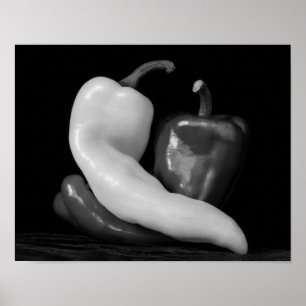 Pepers in Love Zwart-Wit Fotografie Poster