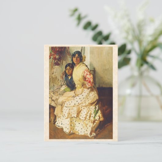 Pepilla en haar dochter Joaquín Sorolla Briefkaart (Staand voorkant)