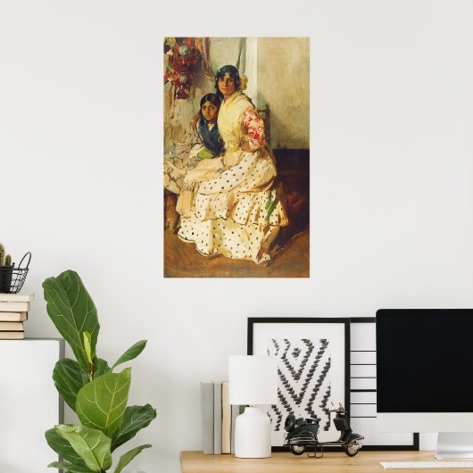 Pepilla en haar dochter Joaquín Sorolla Poster (Thuiskantoor)