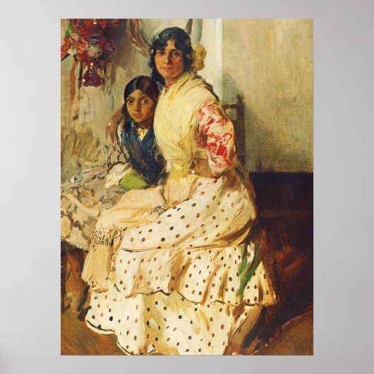 Pepilla en haar dochter, Joaquín Sorolla Poster (Voorkant)