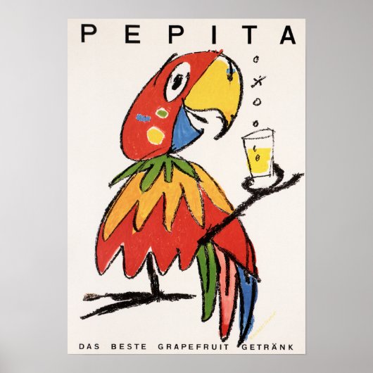 PEPITA Grapefruit Soda Drink van Herbert Leupin Poster (Voorkant)