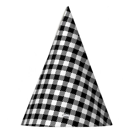 Pepita Squares patroon zwart-wit + jouw ideeën Feesthoedjes (Links)